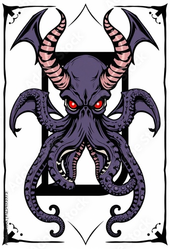 Demonic Octopus Artwork Without Text photo