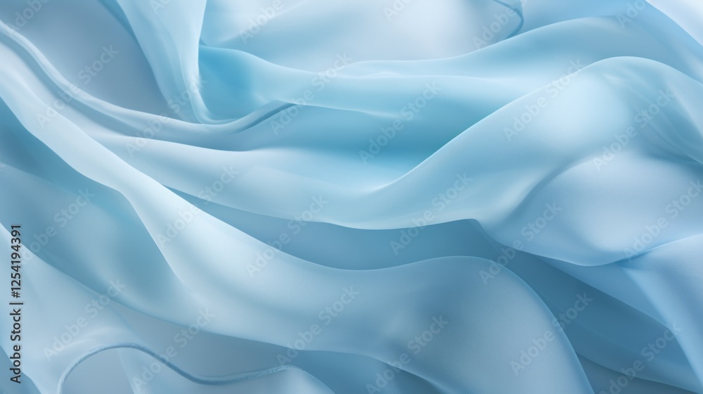 Obraz premium Abstract light diffusion, soft blue chiffon fabric,