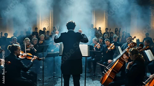 Maestro's Command: Symphony Orchestra Performance