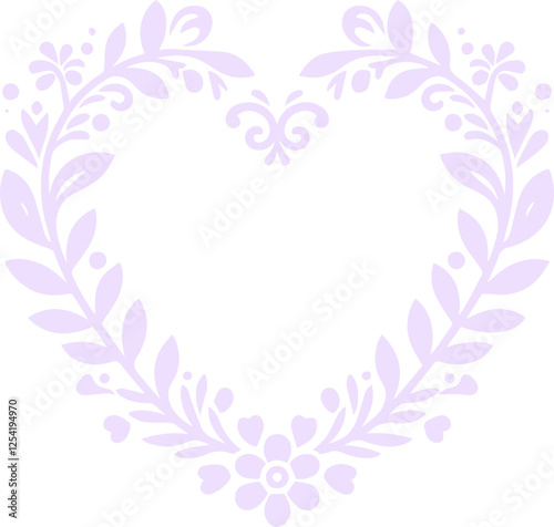 purple floral heart frame