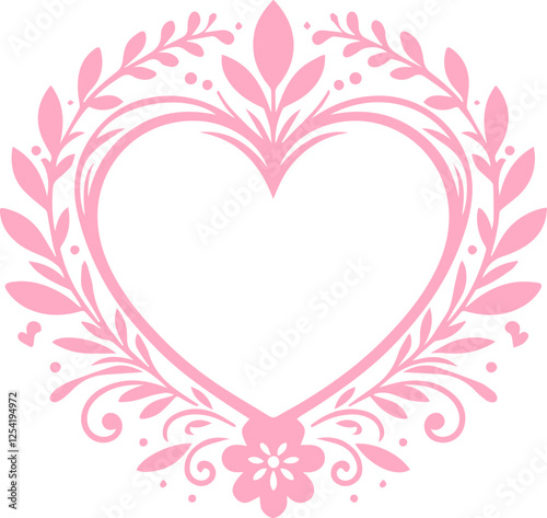pink floral heart frame