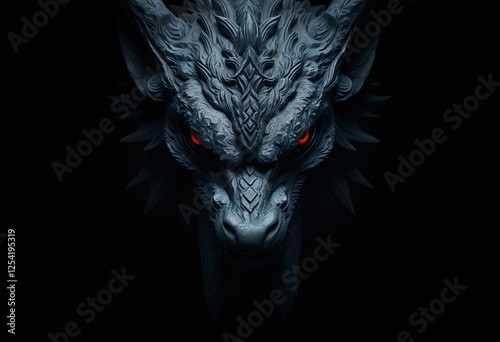 Portrait of Fenrir: A Mythical Creature's Facade photo