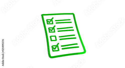 Creative Checklist Illustration Depicting Organization, Productivity, and Goal Setting Activities