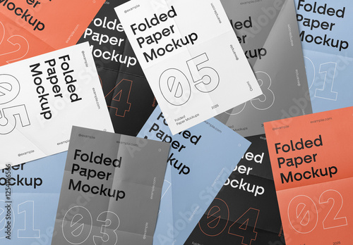 Laying Folded Paper Mockups