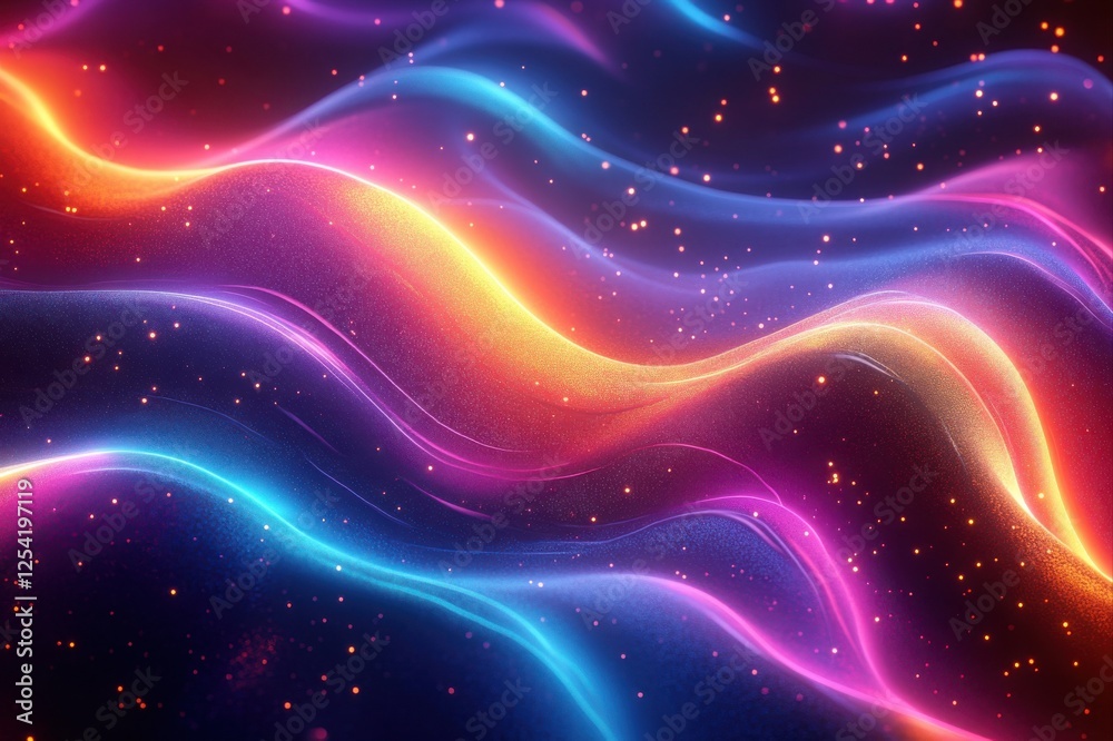 Obraz premium Dynamic waves of color abstract art digital creation vibrant environment artistic viewpoint visual concept for impact