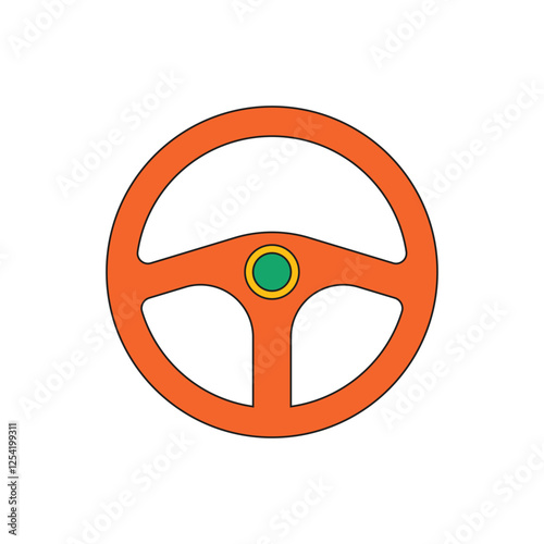 Illustration wheel steering retro design