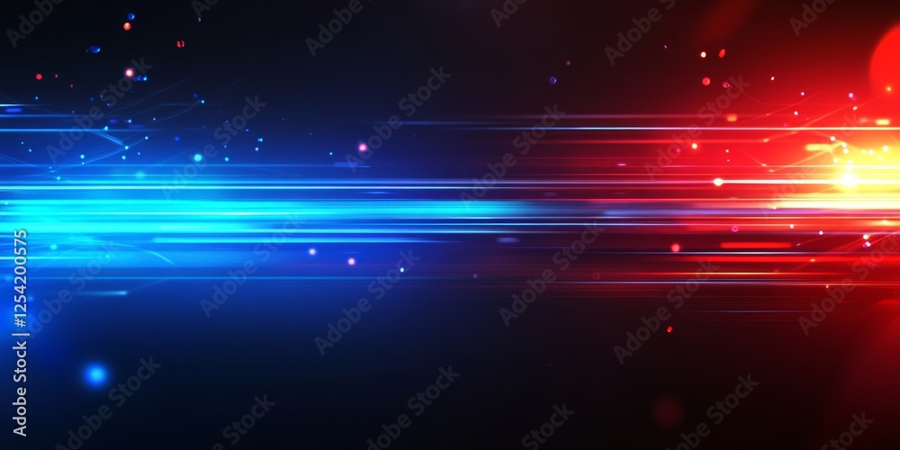 Obraz premium Abstract blue red light streaks motion background