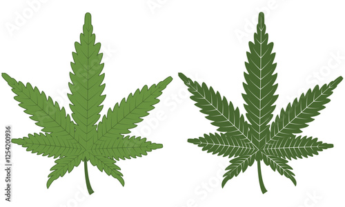 Cannabis leaves dark green and light green, cannabis set, cannabis leaf, medical cannabis