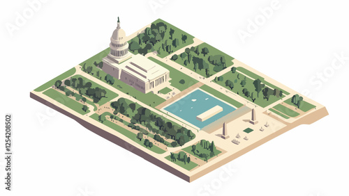 Washington, D.C. in Isometric Style- A Cityscape Design.eps