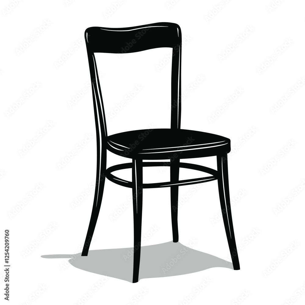 Black Silhouette of a Cesca Chair Illustration Vector Black Silhouette of a Cesca Chair Illustration Vector