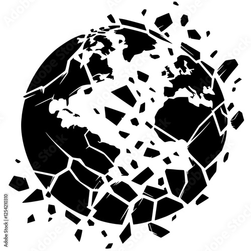 The silhouette of the earth shattered