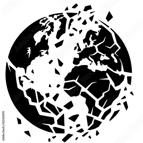 The silhouette of the earth shattered