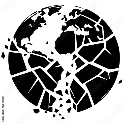 The silhouette of the earth shattered