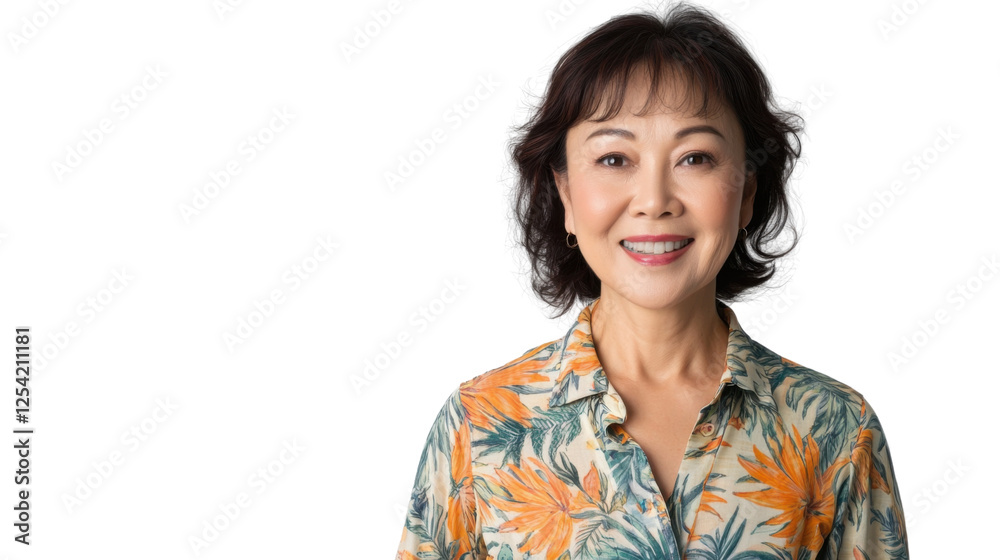 Smiling senior woman with transparent background showing confidence and happiness Smiling senior woman with transparent background showing confidence and happiness
