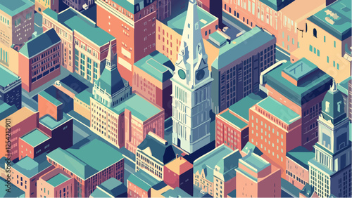 Philadelphia, Pennsylvania in Isometric Style