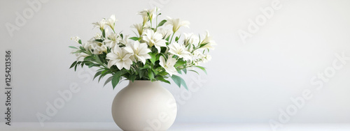 Wallpaper Mural Elegant white lilies arranged in a sleek, modern vase against a minimalist backdrop, creating a serene and tranquil atmosphere. Torontodigital.ca