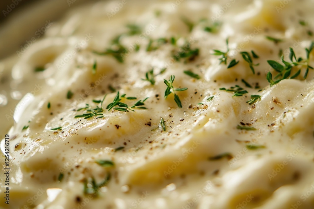 cream-based pasta dish garnished with fresh herbs, with a creamy, glossy sheen under soft, natural light cream-based pasta dish garnished with fresh herbs, with a creamy, glossy sheen under soft, natural light