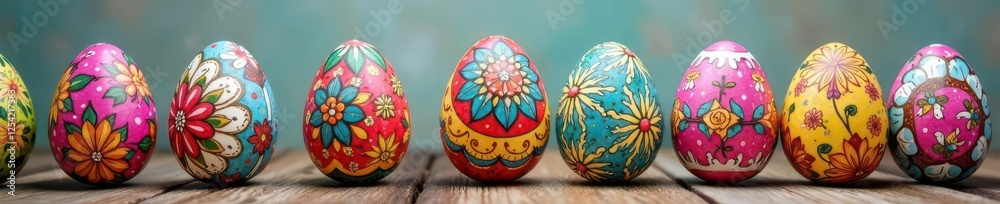 Spectacularly decorated Easter eggs, showcasing diverse patterns , decoration, white Spectacularly decorated Easter eggs, showcasing diverse patterns , decoration, white