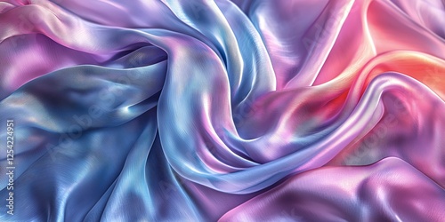 Soft silk fabric in vibrant pastel colors showcasing delicate folds and textures