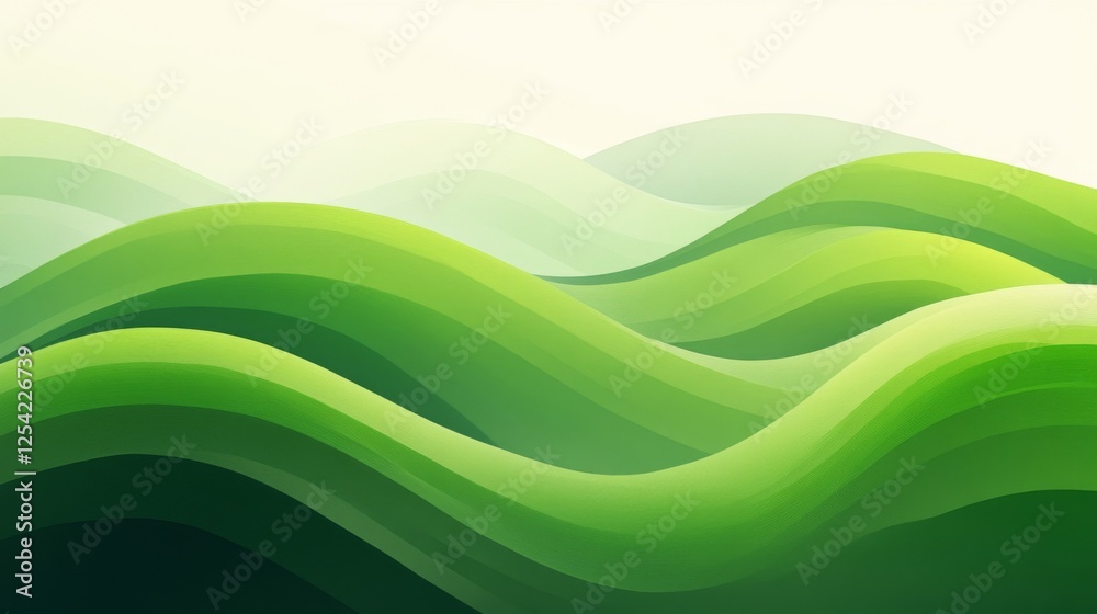Rolling Green Hills Landscape Illustration Rolling Green Hills Landscape Illustration