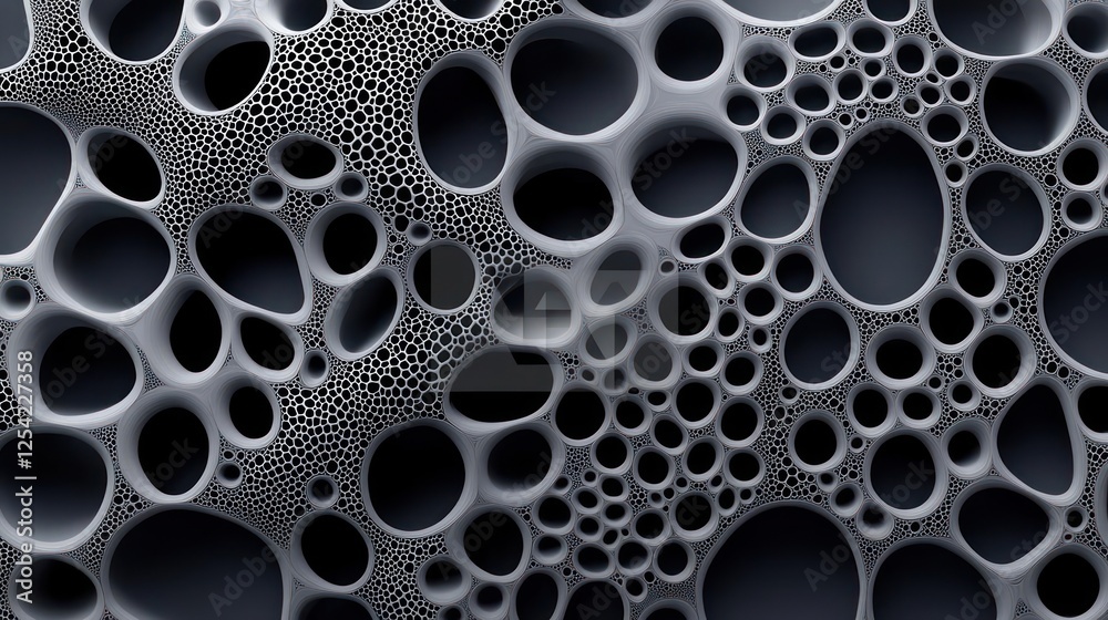 Abstract Dark Gray Cellular Pattern