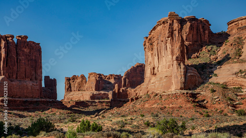 Views of the rock monuments found along Park Avenue in Arches National Park