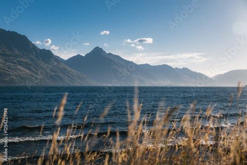 A calm lake in the mountains around Queenstown.