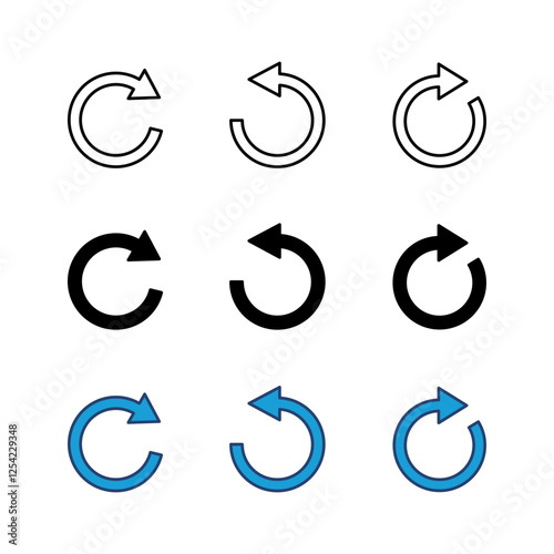 Refresh icon set. Reload icon vector. Update icon. photo