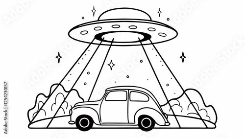 Vintage Car Abducted by a UFO