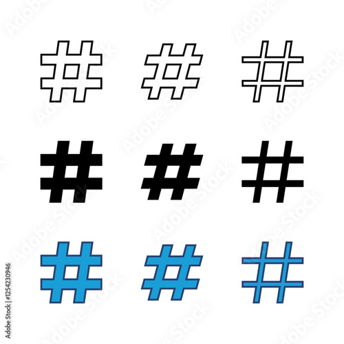 Hashtag icon set. hashtag symbol