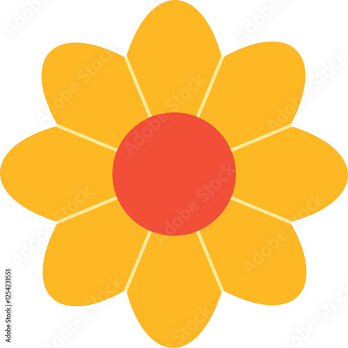 yellow and red flower icon symbol