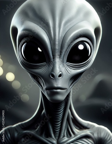 Obraz na płótnie portrait of a grey alien w salonie