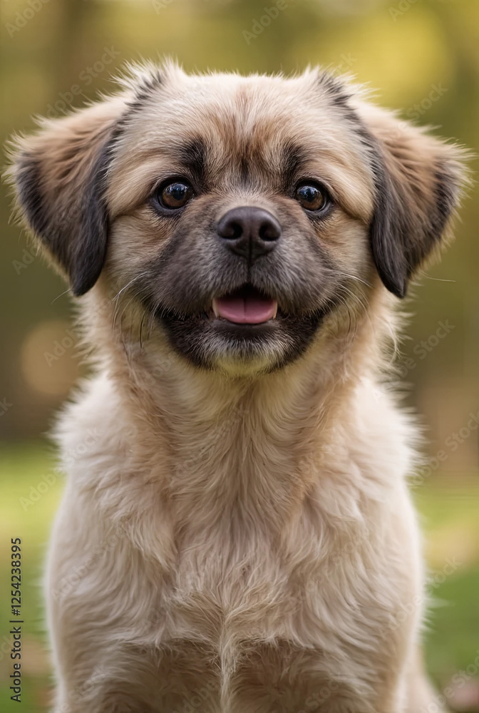 Portrait expressif d’un chiot à la fourrure soyeuse et regard attachant Portrait expressif d’un chiot à la fourrure soyeuse et regard attachant