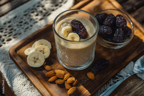 Smoothies of banana and dates for iftar in ramadhan