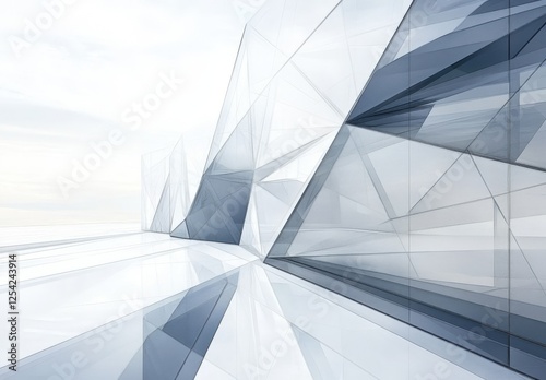 Abstract grey and white hi-tech polygonal corporate background. Vector minimal geometry graphic design