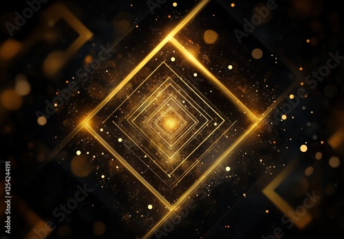 Wallpaper Mural Abstract golden shapes with light effect background Torontodigital.ca