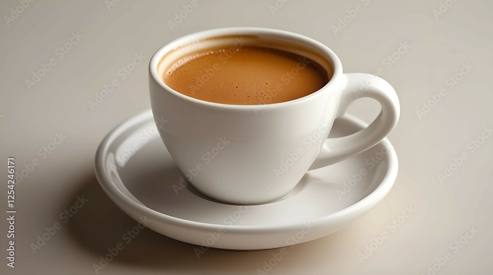 Elegant White Coffee Cup with Freshly Brewed Coffee Elegant White Coffee Cup with Freshly Brewed Coffee