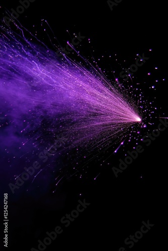 Banner Purple Firework celebrate anniversary happy new year 2024, 4th of july holiday festival. Banner Purple firework night time National holiday. Violet firework New year 2025 festival