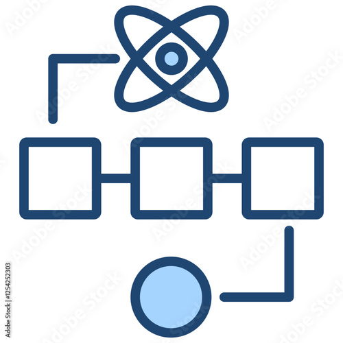 Quantum Algorithm Blue Icon