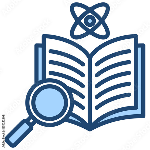 Quantum Information Blue Icon