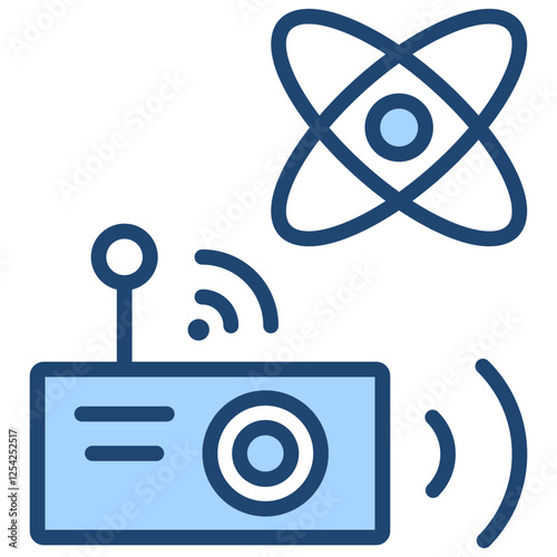 Quantum Sensing Blue Icon