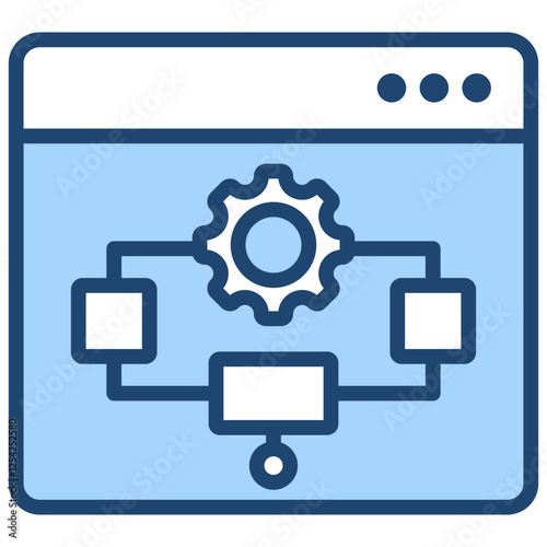 Algorithm Design Blue Icon