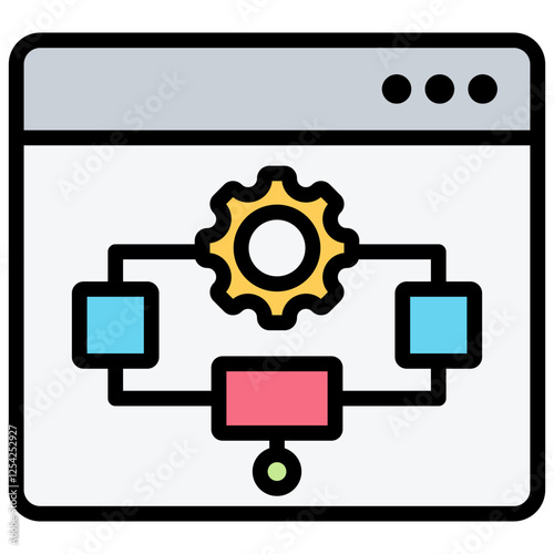 Algorithm Design Outline Color Icon