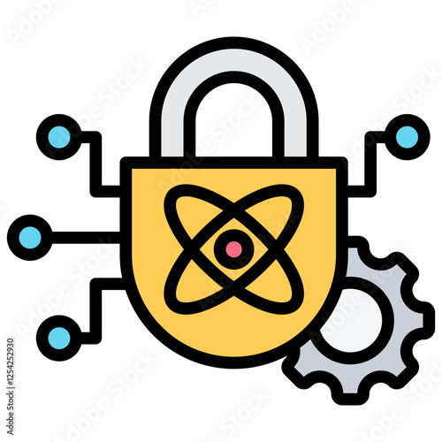 Cryptographic Protocol Outline Color Icon