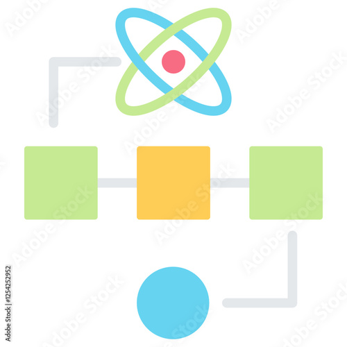 Quantum Algorithm Flat Icon