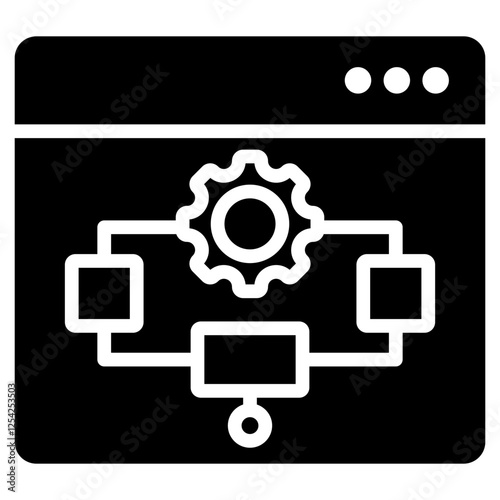 Algorithm Design Glyph Icon