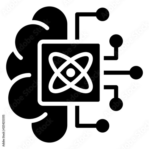 Quantum Machine Learning Glyph Icon