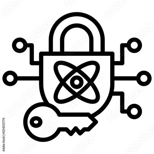 Quantum Key Distribution Outline Icon