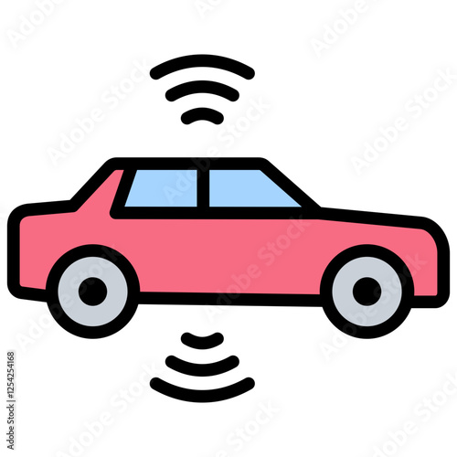Driverless Outline Color Icon
