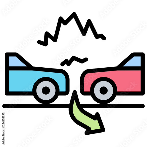 Collision Avoidance Outline Color Icon